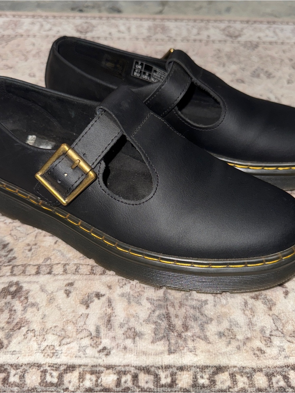 Dr. Martens Zavala MJ Mary Jane Shoes Womens Size 9 Black Leather Flats Buckle